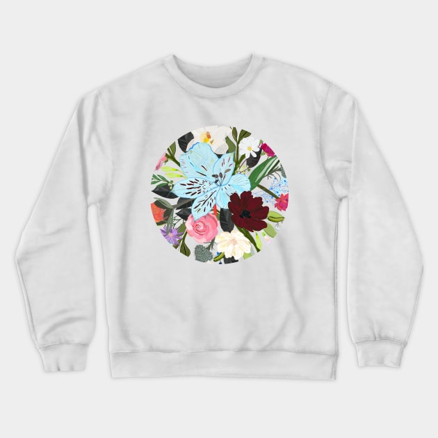 Floral Colorful Bouquet Pattern Crewneck Sweatshirt by GULSENGUNEL